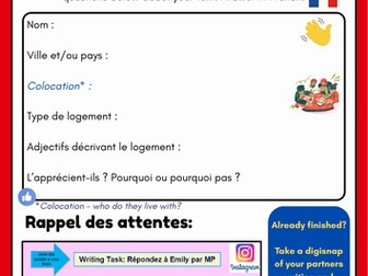 Speaking Task for 1. Ou habites-tu, Paris