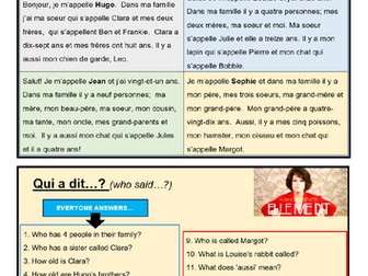 Elle est comment ta famille?