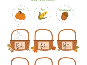 Musical Harvest - element recognition worksheet