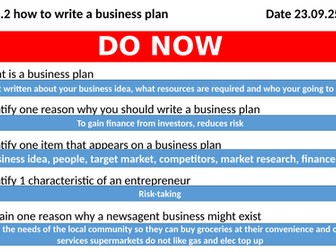 1.2 Writing a business plan