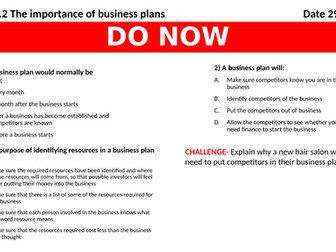 1.2 Business Plan Exam Practice