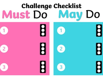 Challenge Checklist - Must Do May Do Template