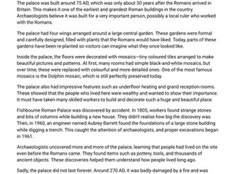 Comprehension - all about Chichester and the surrounding areas