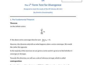 Nth Term Test for Divergence – Mega Smart Notes | AP Calculus BC Unit 10.3
