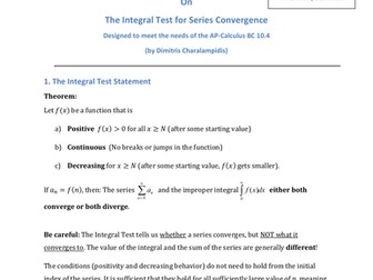 Integral Test for Convergence – Mega Smart Notes (AP Calculus BC Unit 10.4)