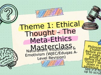 WJEC/Eduqas A-Level Religion, Philosophy and Ethics - Meta-Ethics revision