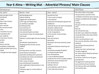 KS2 Alma Writing Mat