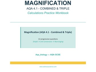Magnification Calculations - AQA GCSE Biology Practice Book