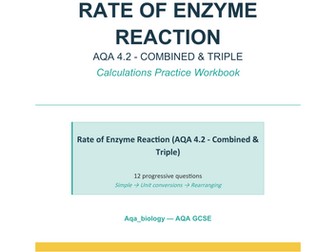 Rate of Enzyme Reaction - AQA GCSE Biology Practice Book