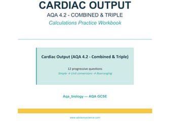Cardiac Output Calculations - AQA GCSE Biology Practice Book