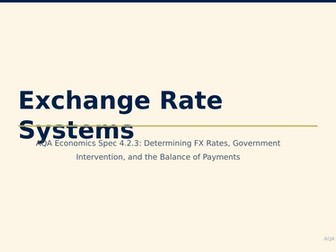 Exchange Rate Systems & Intervention (A2)