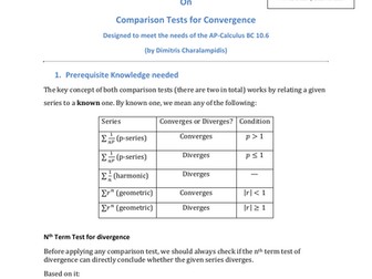 Comparison Tests for Convergence – Mega Smart Notes (AP Calculus BC Unit 10.6)