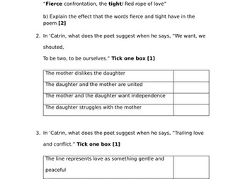 Catrin WJEC English Unit 1 Mock