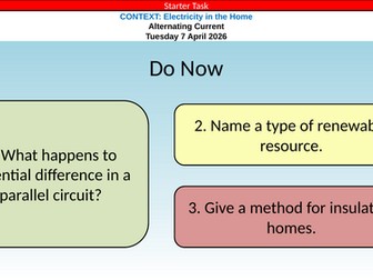 AQA GCSE Physics Electricity in the Home