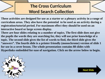 The Cross Curriculum word Search Collection