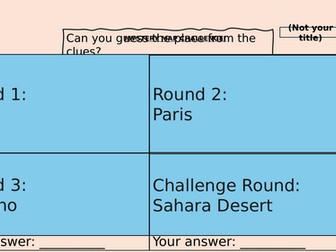 End of term ASSESMENT PowerPoint (geography)