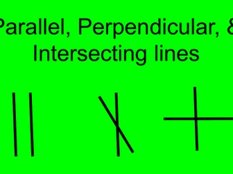 Parallel, Perpendicular, & Intersecting Lines