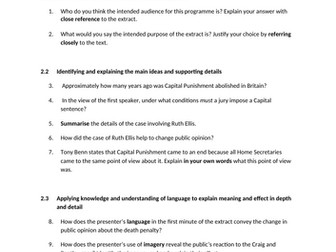 National 6 Listening: Capital Punishment