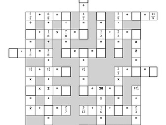 Fractions Crossword, Multiplication Spiral Puzzle
