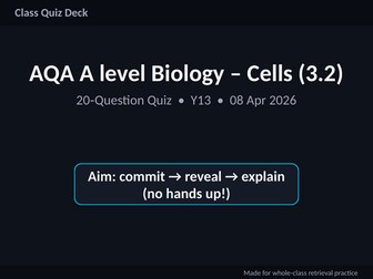 AQA A‑Level Biology: Cells – 20 MCQ Retrieval Quiz with Answers