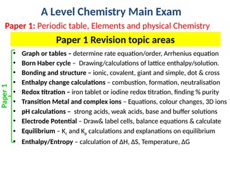 A-Level Chemistry Quick Revision for Paper 1, 2 & 3 Exams - OCR