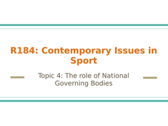 Sports Studies R184 Topic 4&5 Lesson Slides