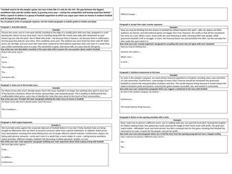 AQA Language Paper 2 Question 5 Structured Writing Frames