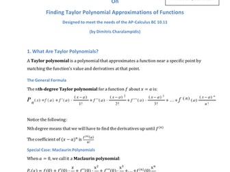 Taylor Polynomial Approximations – Mega Smart Notes (AP Calculus BC Unit 10.11)