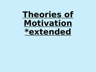 Sport Psychology - Motivation Theories