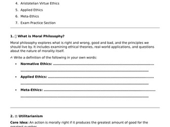 AQA A-Level Moral Philosophy Revision Workbook
