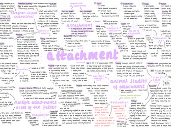 aqa a-level psychology - paper 1: attachment mindmap