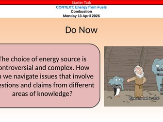 IB Chemistry (2025) R1.3 Energy From Fuels