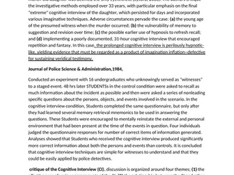 The Cognitive Interview - Essay - Psychology - Degree Level