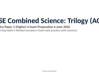 2026 AQA GCSE Combined Chem P1 Exam Student Exam Preparation Deck