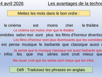 KS4 French - Advantages of Technology
