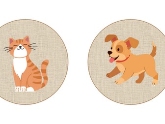 CVC picture circles with  CVC word cards included