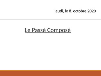 Le passé composé