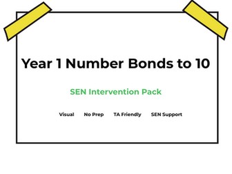 Year 1 Number Bonds to 10 – SEN Intervention Pack (No Prep, TA Friendly)