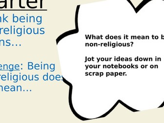 RE What difference does it make to be non religious in Britain today U3.13