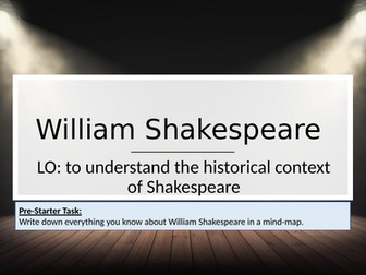 KS3 William Shakespeare (intro)