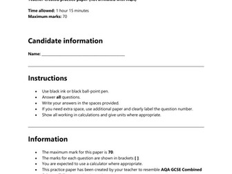 GCSE Chemistry Paper 2 Predicted Exam 2026 (Combined Science, Higher) + Mark Scheme