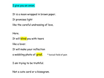 A* analysis of Carol Ann Duffy's "Valentine" WJEC / GCSE ENGLISH LITERATURE