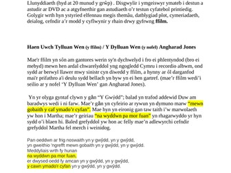 "Tylluan Wen" CYMRAEG IAITH GYNTAF: nodaiadau llenyddiaeth (TGAU)