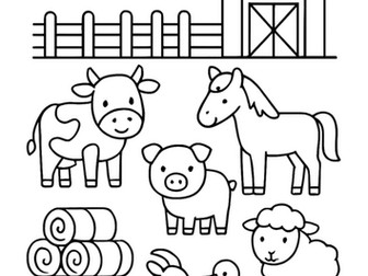 At the farm - colouring sheet primary