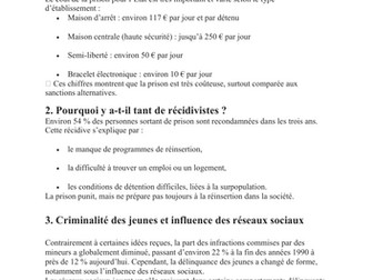 La criminalité, la jeunesse et les sanctions en France