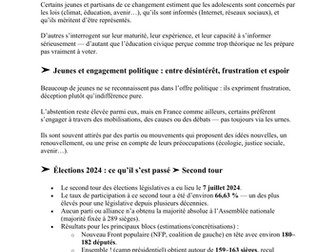 LES ADOS, LE DROIT DE VOTE ET L’ENGAGEMENT POLITIQUE