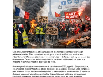 Les manifestations et les Gilets Jaunes en France