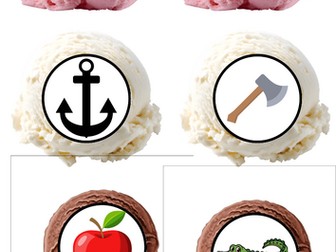 Initial sounds ice cream matching game