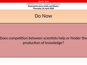 IB Chemistry (2025) R3.1 Proton Transfer Reactions