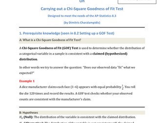 8.3 AP Statistics Carrying out a Chi Square Goodness of Fit test Mega Notes